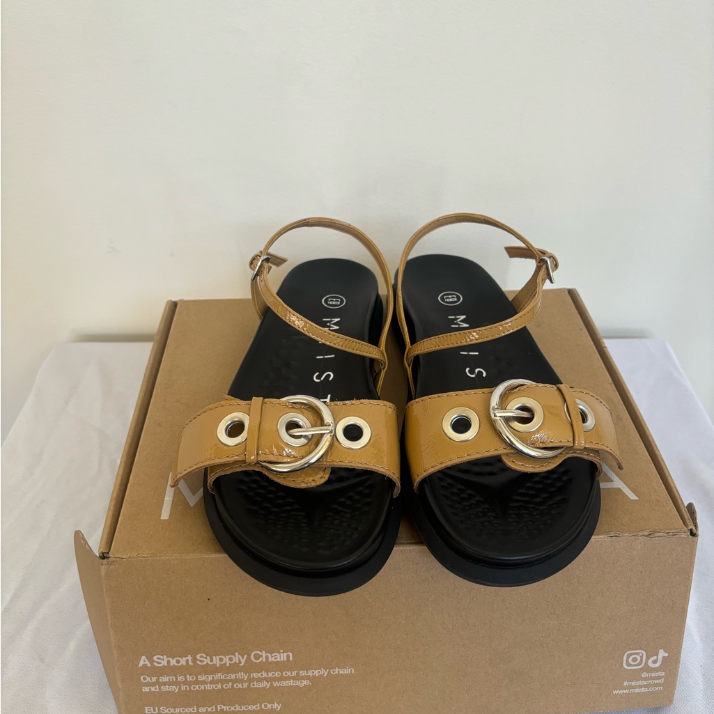 Miista Silba Biege Sandal Size Eu 39 Womens 8.5 Nwb